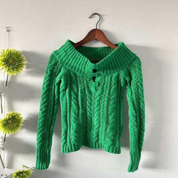 💚American Eagle | Green Cable Knit Sweater - Picture 7 of 7